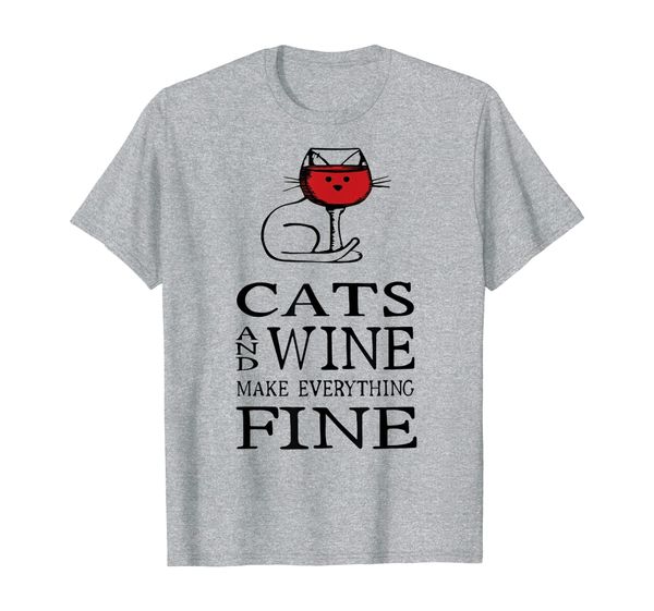 cats and wine make everything fine - cats and wine funny t-shirt, White;black
cats and wine make everything fine - cats and wine funny t-shirt, White;black