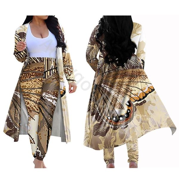 women's tracksuits butterflies print custom women two piece set long coat slim leggings plus size outfits 2 pieces ensembles femmes, Gray
women's tracksuits butterflies print custom women two piece set long coat slim leggings plus size outfits 2 pieces ensembles femmes, Gray