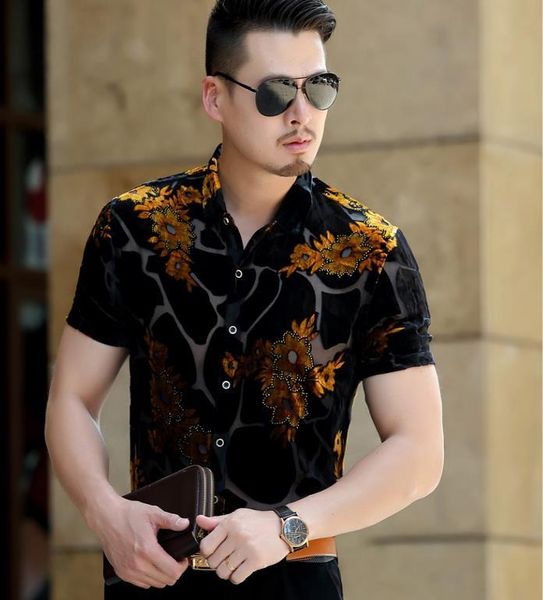 summer cool see through silk shirts men's short sleeve business casual floral transparent dress shirt thin soft s-3xl, White;black
summer cool see through silk shirts men's short sleeve business casual floral transparent dress shirt thin soft s-3xl, White;black