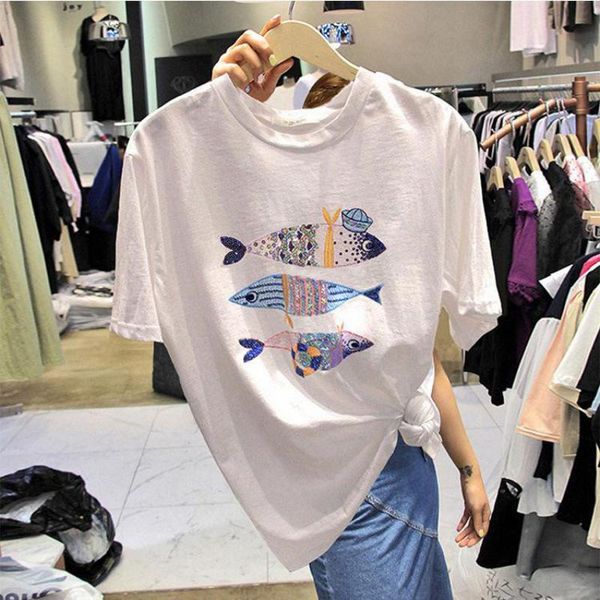 women's t-shirt zuolunouba summer female t shirt salmon print harajuku loose cotton white tees women clothing
women's t-shirt zuolunouba summer female t shirt salmon print harajuku loose cotton white tees women clothing