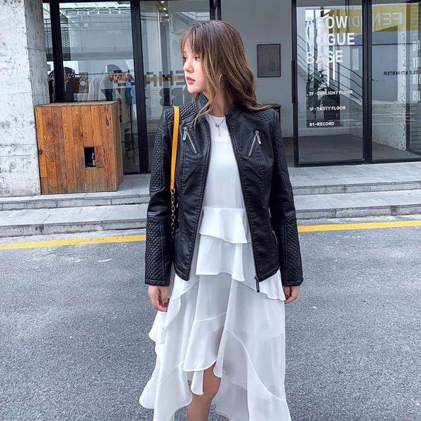 women's jackets j.del'or pu knight jacket cycling zipper style quilted carriage slim fitting water scrubbing, Black;brown
women's jackets j.del'or pu knight jacket cycling zipper style quilted carriage slim fitting water scrubbing, Black;brown