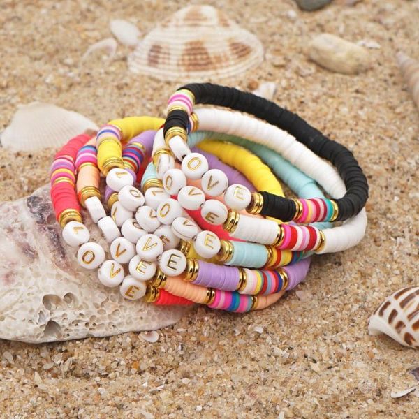 beaded, strands gold color love letter bracelet 6mm heishi disc bracelets polymer clay summer vacation jewelry for women party jewellery, Black
beaded, strands gold color love letter bracelet 6mm heishi disc bracelets polymer clay summer vacation jewelry for women party jewellery, Black