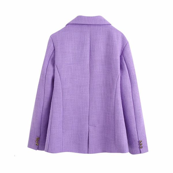 jackets double breasted lapel long sleeve fashion professional chic women's jacket korean style simple purple female coat, Black;brown