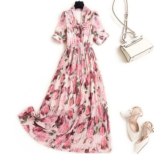 two piece dress elegant lady bow collar short sleeve floral impression summer chiffon dress woman designers with bohemian holiday dresses px, White
two piece dress elegant lady bow collar short sleeve floral impression summer chiffon dress woman designers with bohemian holiday dresses px, White