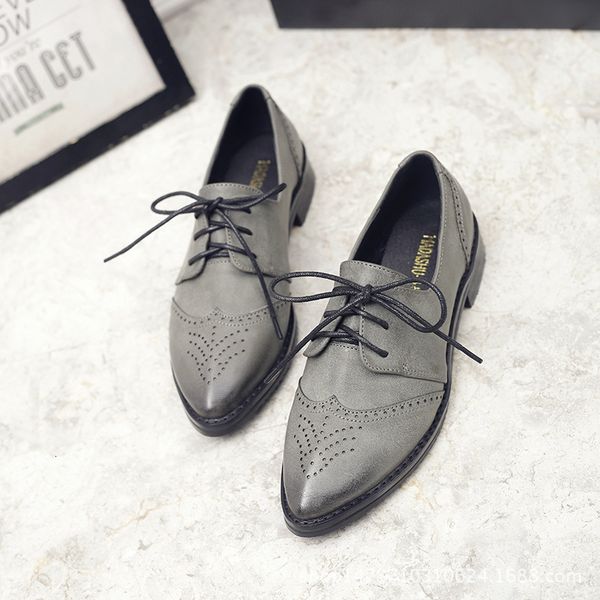 dress shoes pointed toe woman lace-up bullock carving loafers low heel chunky ladies preepy british style oxfords women flats fdep, Black
dress shoes pointed toe woman lace-up bullock carving loafers low heel chunky ladies preepy british style oxfords women flats fdep, Black