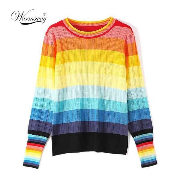 multicolor rainbow sweater autumn winter women o-neck knitted jumper loose casual warm femme c-286 210522, White;black
multicolor rainbow sweater autumn winter women o-neck knitted jumper loose casual warm femme c-286 210522, White;black