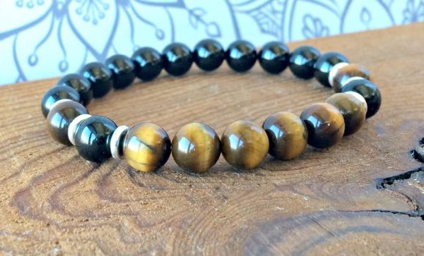 charm bracelets grade black onyx & tiger eye stone bracelet 8mm beads protection wrist mala yoga stress relief, Golden;silver
charm bracelets grade black onyx & tiger eye stone bracelet 8mm beads protection wrist mala yoga stress relief, Golden;silver