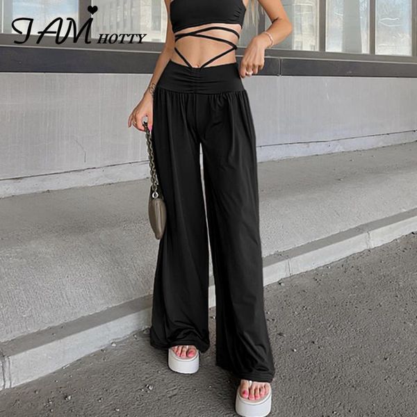 women's pants & capris black lace up bandage wide leg women draped high waist sweatpants joggers casual vintage korean trousers iamty, Black;white
women's pants & capris black lace up bandage wide leg women draped high waist sweatpants joggers casual vintage korean trousers iamty, Black;white