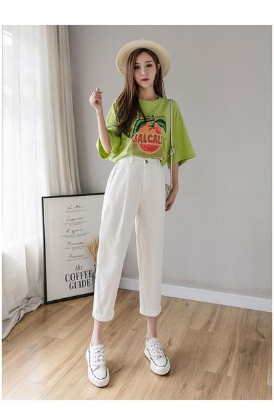 women's pants & capris korean black cotton 2021 white casual women loose harem high waist overalls nine-point plus size, Black;white
women's pants & capris korean black cotton 2021 white casual women loose harem high waist overalls nine-point plus size, Black;white