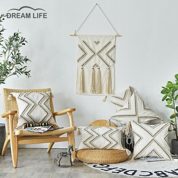 pillow case nordic style boho throw woven tufted geometric striped cotton cushion cover 45x45cm with tassel for couch sofa
pillow case nordic style boho throw woven tufted geometric striped cotton cushion cover 45x45cm with tassel for couch sofa