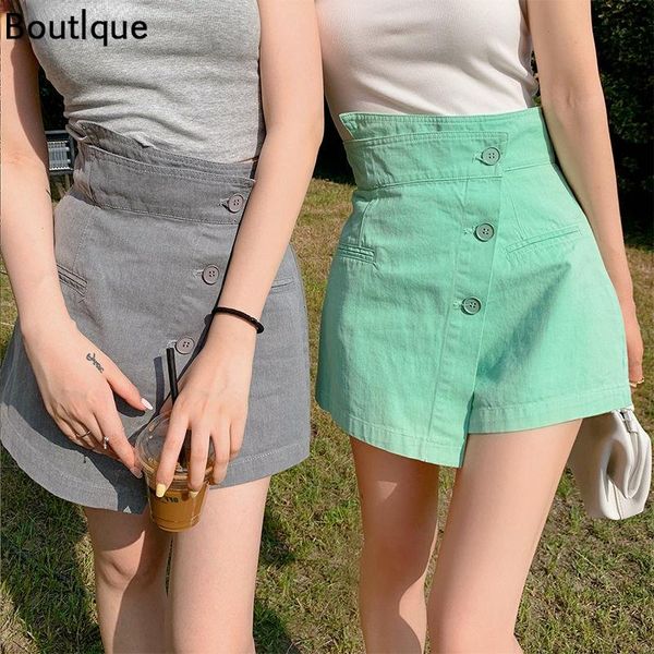 women's shorts women design summer solid color asymmetrical buttons fashionable high waist female leisure clothing korean style teens, White;black
women's shorts women design summer solid color asymmetrical buttons fashionable high waist female leisure clothing korean style teens, White;black