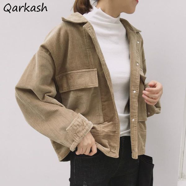 basic jackets women trendy retro solid khaki corduroy spring all-match femme outerwear chic elegant minimalist single breasted women's, Black;brown
basic jackets women trendy retro solid khaki corduroy spring all-match femme outerwear chic elegant minimalist single breasted women's, Black;brown