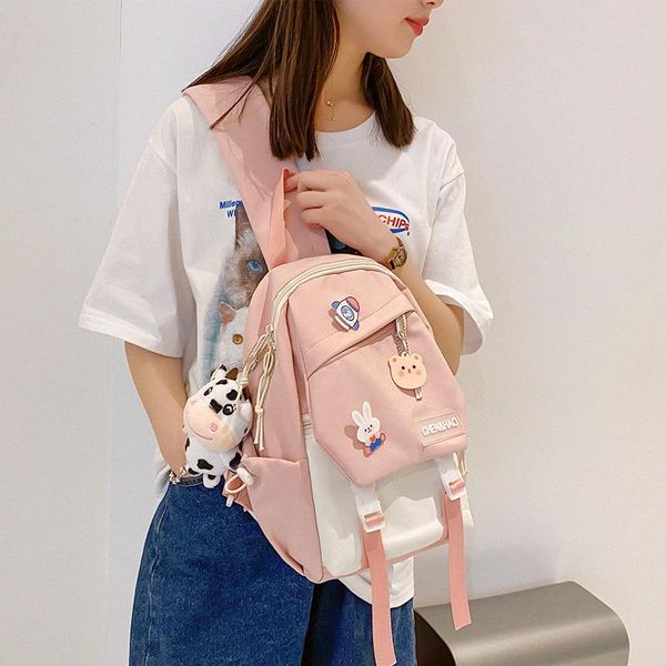 cute contrasting color badge small backpack women's messenger bag one-shoulder nylon cloth chest multifunctional school bags
cute contrasting color badge small backpack women's messenger bag one-shoulder nylon cloth chest multifunctional school bags