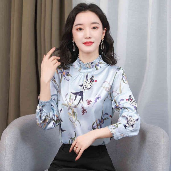korean silk blouse women satin print s shirts woman ruffles plus size long sleeve 210427, White
korean silk blouse women satin print s shirts woman ruffles plus size long sleeve 210427, White