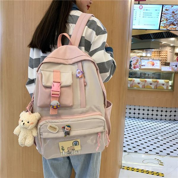 school bags kawaii 2021 bag backpack waterproof nylon student book for teenage girls patchwork cute women female
school bags kawaii 2021 bag backpack waterproof nylon student book for teenage girls patchwork cute women female