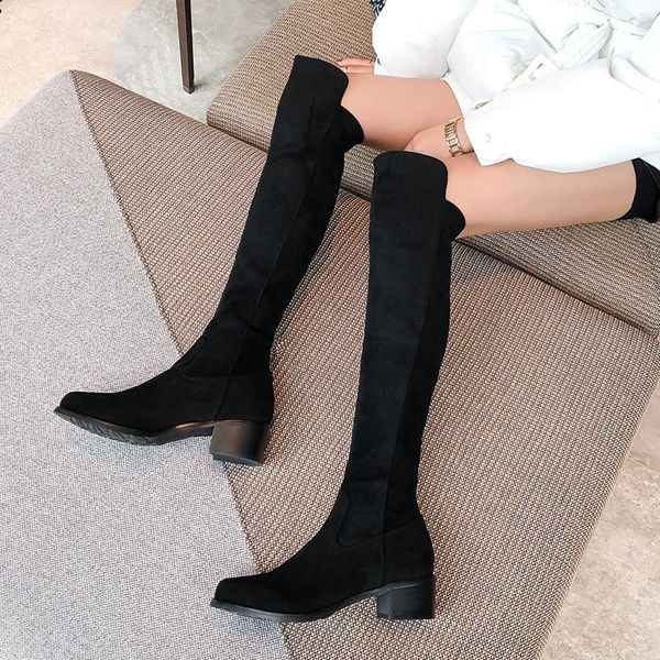 boots women's fall winter 2021 fashion style elastic over knee round head medium thick heel sleeve thin, Black
boots women's fall winter 2021 fashion style elastic over knee round head medium thick heel sleeve thin, Black