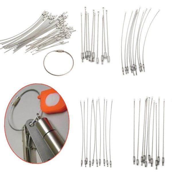 keychains 10pcs wire rope key chain stainless steel keychain carabiner cable ring outdoor hiking, Silver
keychains 10pcs wire rope key chain stainless steel keychain carabiner cable ring outdoor hiking, Silver