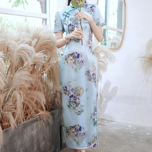 ethnic clothing chinese style vintage mandarin collar qipao modern women satin floral print slim long cheongsam hanfu vestido, Red
ethnic clothing chinese style vintage mandarin collar qipao modern women satin floral print slim long cheongsam hanfu vestido, Red