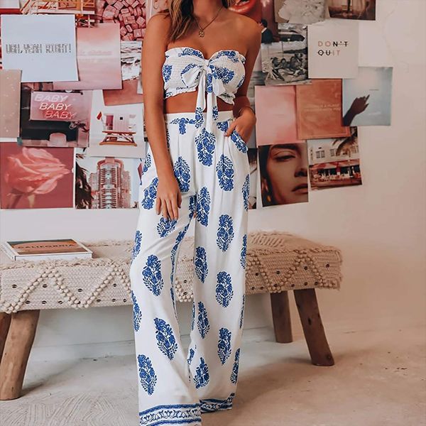tracksuit 2 piece sets outfits womens pants dress print sleeveless strapless pullover trousers set urbano, White
tracksuit 2 piece sets outfits womens pants dress print sleeveless strapless pullover trousers set urbano, White