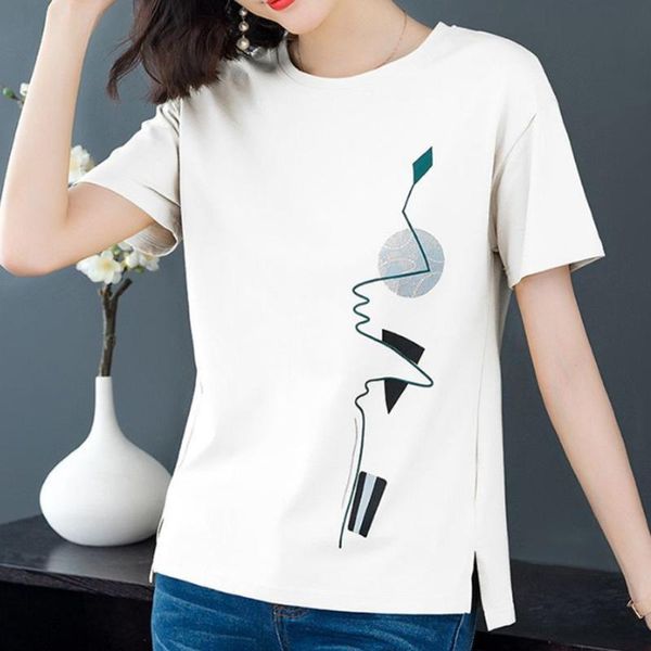 women's blouses & shirts plus size fashion print blouse cotton o-neck loose casual 2021 summer ladies female women short sleeve blu, White
women's blouses & shirts plus size fashion print blouse cotton o-neck loose casual 2021 summer ladies female women short sleeve blu, White