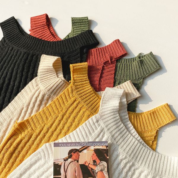 women's knit bottoming shirt summer korean women's autumn white inner wear ladies knitted warm vest tank women 210420
women's knit bottoming shirt summer korean women's autumn white inner wear ladies knitted warm vest tank women 210420