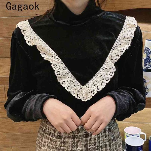 blouse women vintage spring autumn patchwork lace turtleneck party blouses slim chic korean fashion wild shirts 210531, White
blouse women vintage spring autumn patchwork lace turtleneck party blouses slim chic korean fashion wild shirts 210531, White