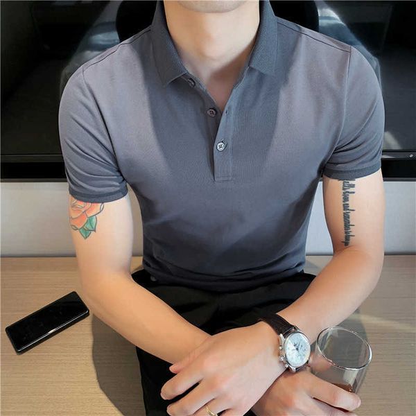 summer polo shirts men lapel short sleeves polo business casual slim tee solid colors streetwear social male clothes 210527, White;black
summer polo shirts men lapel short sleeves polo business casual slim tee solid colors streetwear social male clothes 210527, White;black
