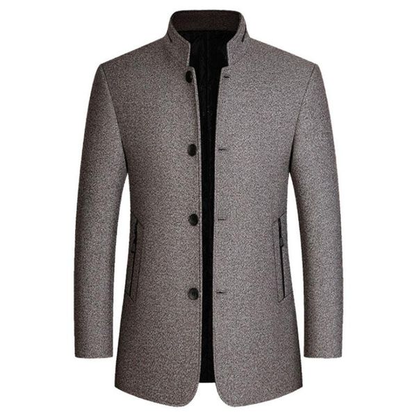 men's wool & blends 2021 autumn winter woolen coats solid color thicken jacket overcoat single breasted casual men 4xl, Black
men's wool & blends 2021 autumn winter woolen coats solid color thicken jacket overcoat single breasted casual men 4xl, Black