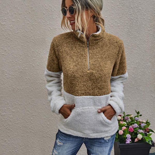 women's hoodies & sweatshirts stand collar zipper pocket women pullover color patchwork womens clothing y0835a, Black
women's hoodies & sweatshirts stand collar zipper pocket women pullover color patchwork womens clothing y0835a, Black