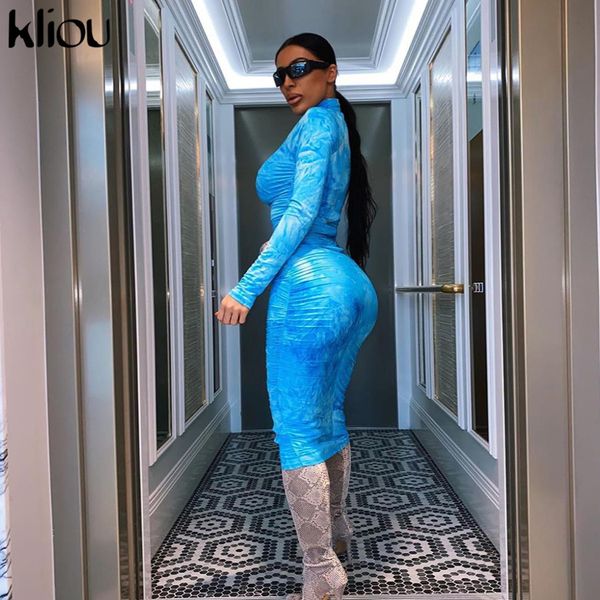 2021kliou spring new print turtleneck bodycon midi dress woman 2021 casual high street pleated slim zipper dress mujer, Black;gray 
2021kliou spring new print turtleneck bodycon midi dress woman 2021 casual high street pleated slim zipper dress mujer, Black;gray