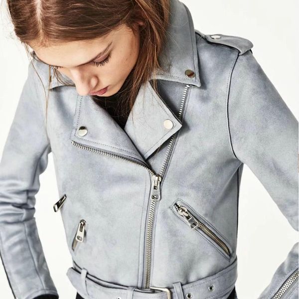 women's leather & faux fashion women suede motorcycle jacket slim pink red full lined soft female coat veste femme cuir epaulet zipper, Black
women's leather & faux fashion women suede motorcycle jacket slim pink red full lined soft female coat veste femme cuir epaulet zipper, Black