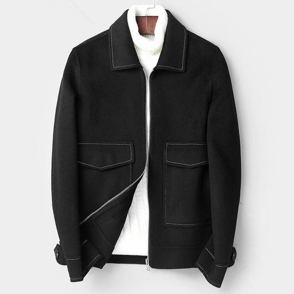 men's wool & blends spring autumn coat men fashion short handmade man jacket double-sided woolen mens overcoat coats 81z8801 kj2252, Black
men's wool & blends spring autumn coat men fashion short handmade man jacket double-sided woolen mens overcoat coats 81z8801 kj2252, Black