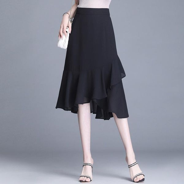 summer arrival retro floral high waist slim chiffon skirt all-match casual plus size women fishtail skirts, Black
summer arrival retro floral high waist slim chiffon skirt all-match casual plus size women fishtail skirts, Black