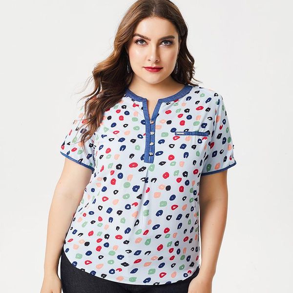 plus size t-shirt 2021 summer women's round neck polka dot print short sleeve shirt fashion large ladies retro blouse 4xl 5xl, Black
plus size t-shirt 2021 summer women's round neck polka dot print short sleeve shirt fashion large ladies retro blouse 4xl 5xl, Black
