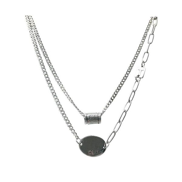 pendant necklaces potcet korea 2021 fashion trend women's stainless steel double letter necklace hip hop jewelry, Silver
pendant necklaces potcet korea 2021 fashion trend women's stainless steel double letter necklace hip hop jewelry, Silver