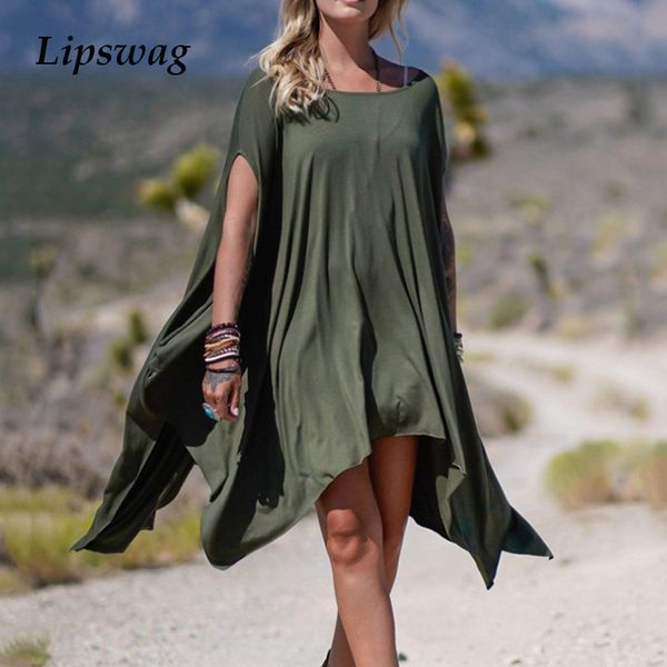 solid casual simple loose beach dress elegant o neck women party dress spring summer batwing sleeve irregular boho dress vestidohigh quality, Black;gray
solid casual simple loose beach dress elegant o neck women party dress spring summer batwing sleeve irregular boho dress vestidohigh quality, Black;gray