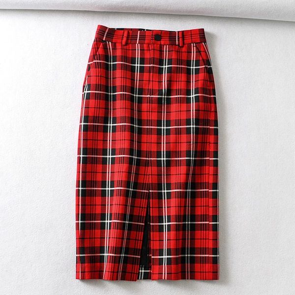 skirts harada straight women fashion casual red plaid printed skirt elegant split mid calf female ladies ld, Black
skirts harada straight women fashion casual red plaid printed skirt elegant split mid calf female ladies ld, Black