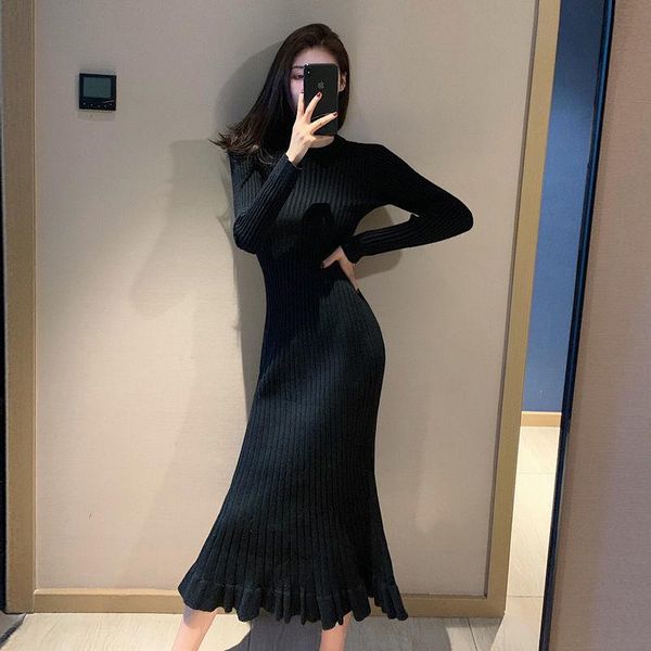casual dresses women 2021 autumn winter solid color knitted female mid-long bottoming sweater dress ladies o-neck slim vestidos x435, Black;gray
casual dresses women 2021 autumn winter solid color knitted female mid-long bottoming sweater dress ladies o-neck slim vestidos x435, Black;gray
