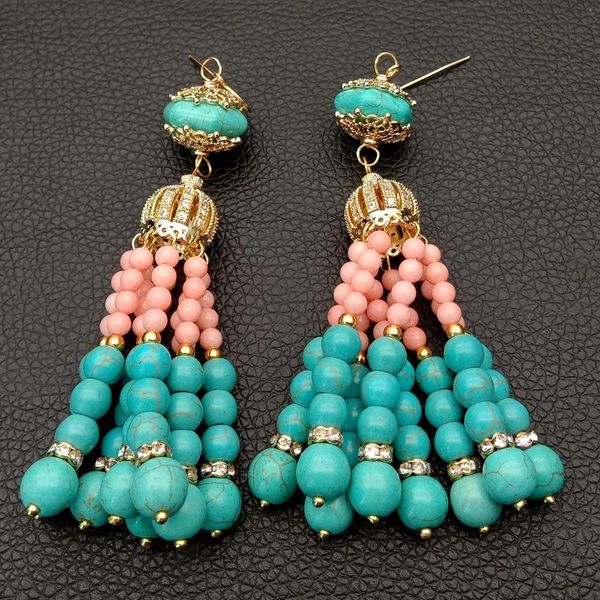 fashion round pink coral green turquoise tassel cubic zirconia mirco pave hook earrings ethnic style dangle, Golden
fashion round pink coral green turquoise tassel cubic zirconia mirco pave hook earrings ethnic style dangle, Golden