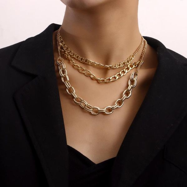 chokers exaggerated thick chain multi-layer necklaces for women gold color clavicle chains layered necklace female 2021 fashion jewelry, Golden;silver
chokers exaggerated thick chain multi-layer necklaces for women gold color clavicle chains layered necklace female 2021 fashion jewelry, Golden;silver