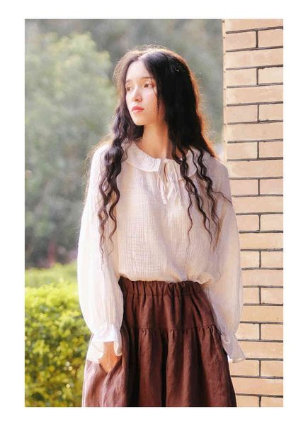 women's blouses & shirts spring summer women korean casual loose long sleeve 100%cotton mori girls white blusas mujer de moda 5v3f
women's blouses & shirts spring summer women korean casual loose long sleeve 100%cotton mori girls white blusas mujer de moda 5v3f