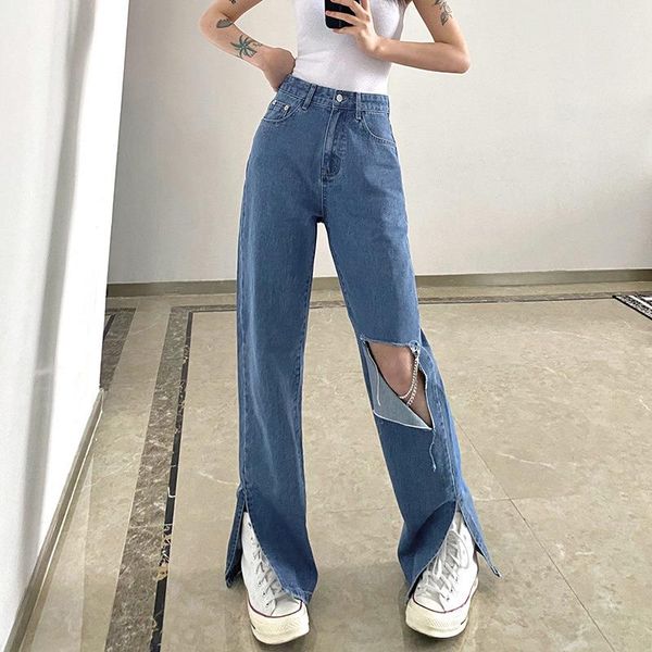 women's jeans autumn fashion streetwear safari style holes high waist 2 colors woman casual cargo denim pants lady straight, Blue
women's jeans autumn fashion streetwear safari style holes high waist 2 colors woman casual cargo denim pants lady straight, Blue