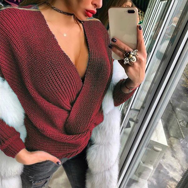 women's sweaters women fashion deep v-neck pullover sweater loose jumpers fit solid color long sleeve sexy, White;black
women's sweaters women fashion deep v-neck pullover sweater loose jumpers fit solid color long sleeve sexy, White;black