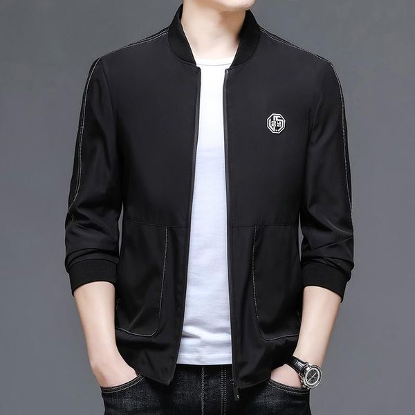 men's jackets blue black classic casual jacket 2021 apring autumn designer brand fashion short zipper windbreaker korean coats, Black;brown
men's jackets blue black classic casual jacket 2021 apring autumn designer brand fashion short zipper windbreaker korean coats, Black;brown