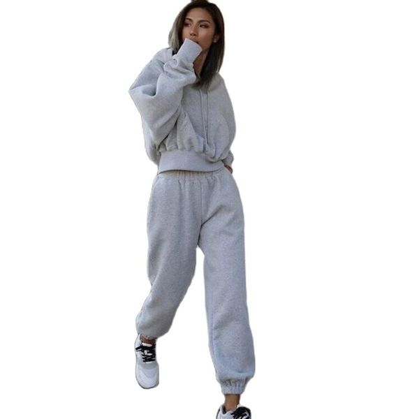women's tracksuits 2021 spring autumn women hoodies suit solid loose casual tracksuit 2 pieces set sports fleece hooded sweatshirts pul, Gray
women's tracksuits 2021 spring autumn women hoodies suit solid loose casual tracksuit 2 pieces set sports fleece hooded sweatshirts pul, Gray