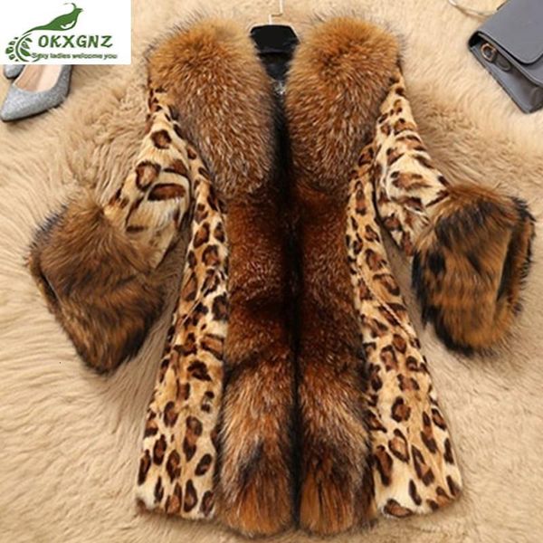women's fur & faux fashion winter women leopard warm coat with raccoon dog collar poncho gilet plus size loose parka mbum, Black
women's fur & faux fashion winter women leopard warm coat with raccoon dog collar poncho gilet plus size loose parka mbum, Black