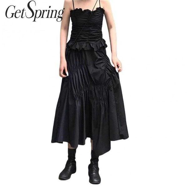 getspring women skirt irregular black cotton long skirts asymmetry casual high waist womens 210601
getspring women skirt irregular black cotton long skirts asymmetry casual high waist womens 210601