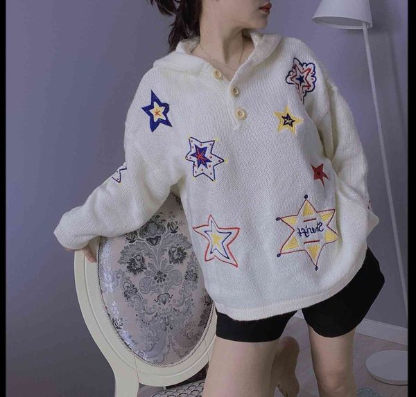 sweaters women's embroidery loose hooded jacket lazy style single-breasted pullover knitted sweater women autumn, White;black
sweaters women's embroidery loose hooded jacket lazy style single-breasted pullover knitted sweater women autumn, White;black