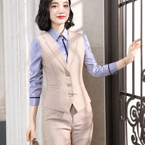 women's vests 2 piece set high-quality formal vest pant suit women sleeveless jacket office lady business wear, Black;white
women's vests 2 piece set high-quality formal vest pant suit women sleeveless jacket office lady business wear, Black;white