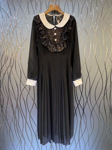 casual dresses chiffon dress 2021 spring summer evening party women sequined beading deco ruffle long sleeve black pleated, Black;gray
casual dresses chiffon dress 2021 spring summer evening party women sequined beading deco ruffle long sleeve black pleated, Black;gray